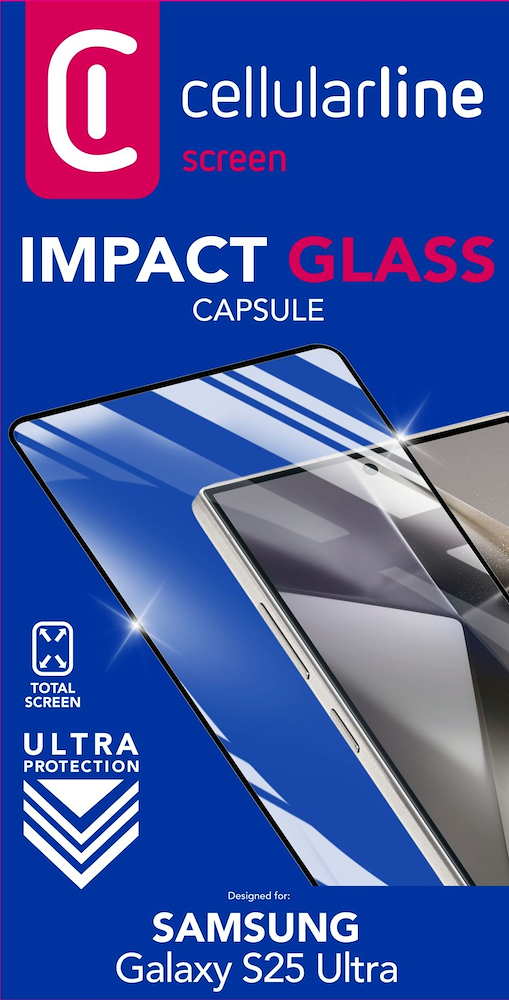 CELLULAR LINE TEMPGCABGALS25UK - Impact Glass Schutzfolie für Galaxy S25 Ultra