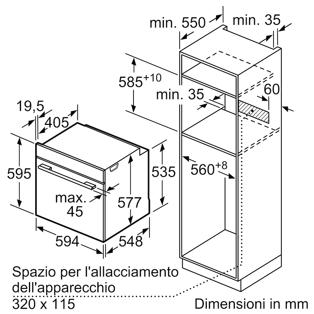 BOSCH HBG7721B1 - Einbauofen Bosch 60 cm in Schwarz