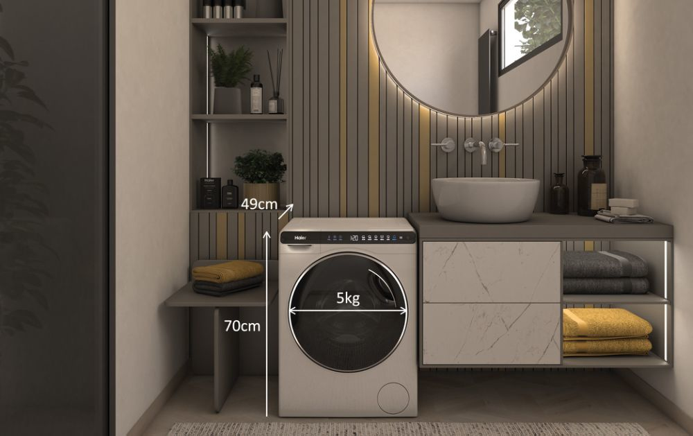 HAIER HW50BP12307 - Haier Slim Waschmaschine 5kg mit WiFi