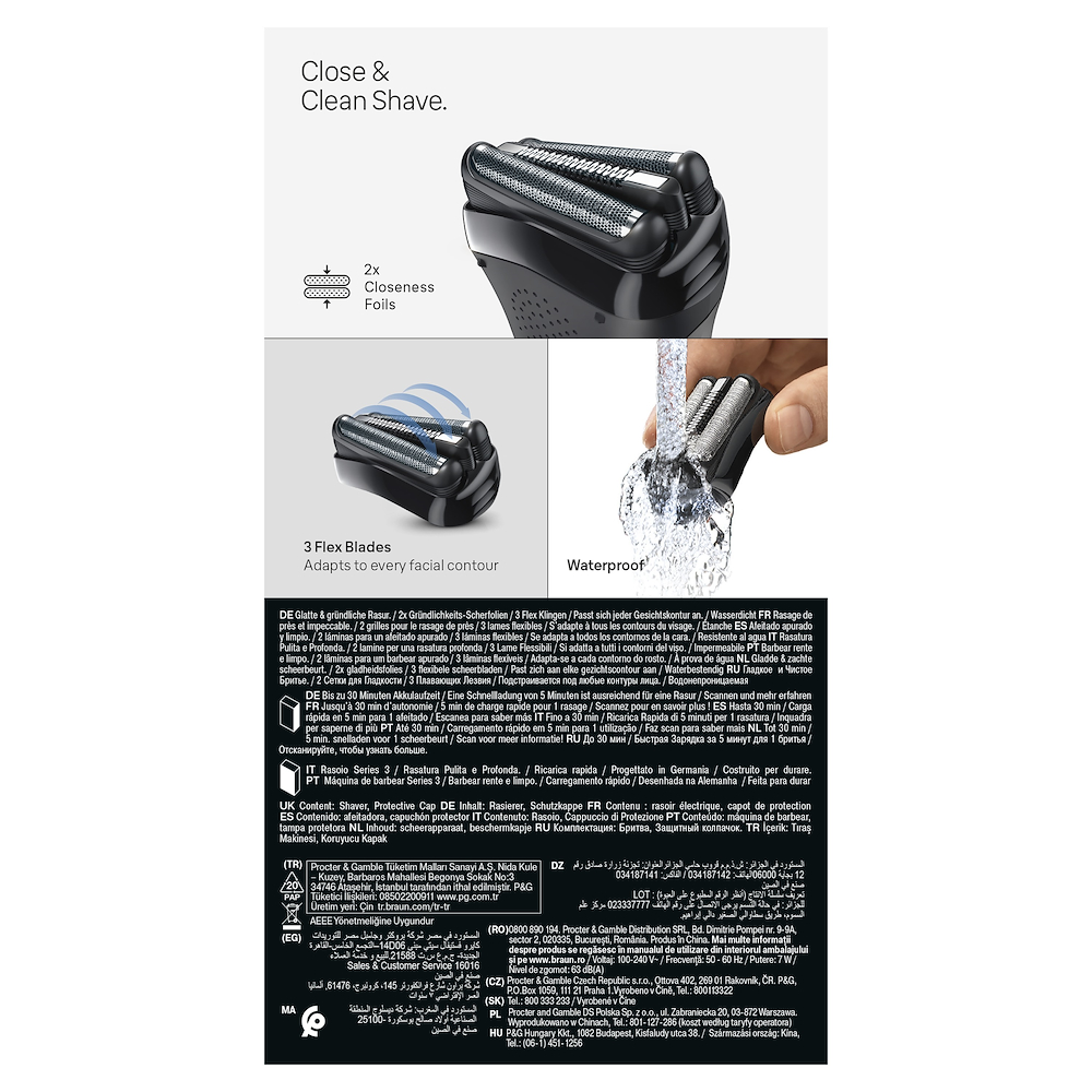BRAUN 300SNERO - Elektrorasierer Schwarz