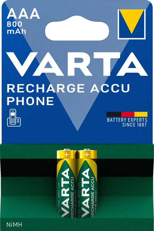 VARTA 58398101402 - Akku Phone AAA NiMH 800mAh 2er-Pack