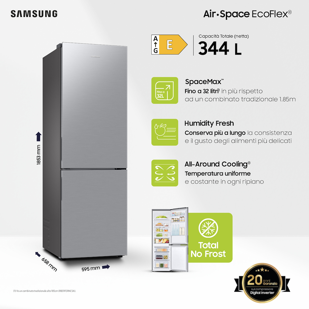 SAMSUNG RB33B610ESA - Kombinierter No Frost Ecoflex Kühlschrank