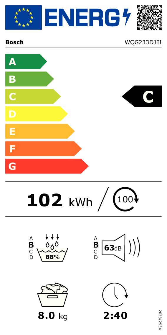 BOSCH WQG233D1II - Trockner 8kg