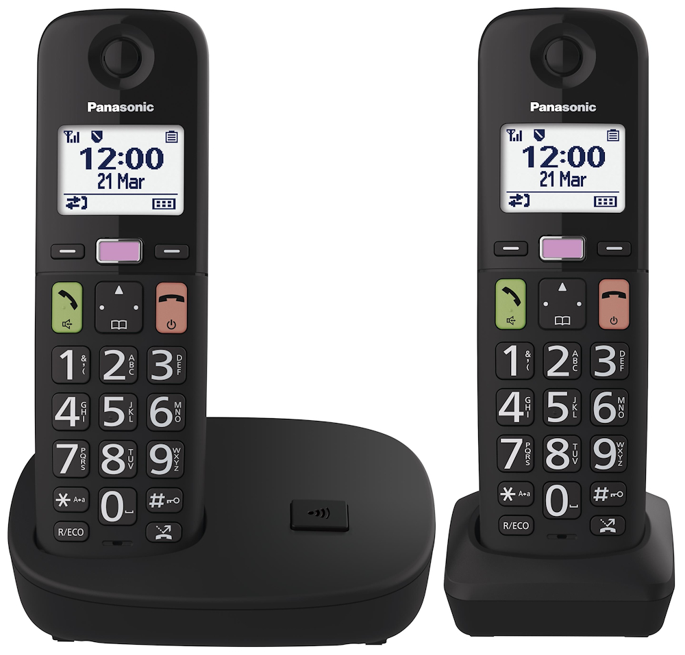 PANASONIC KXTGU112EXB - Kabeloses Duo-Telefon mit 1.8" Display