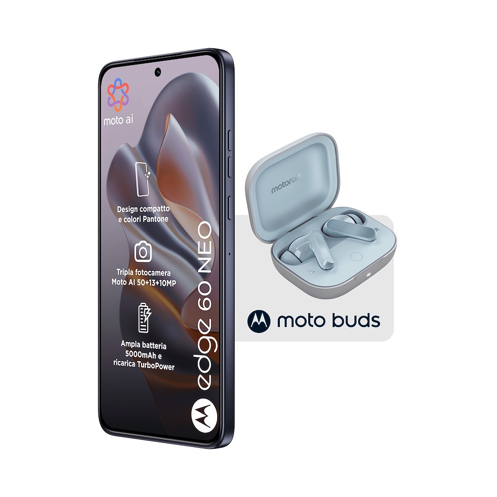 MOTOROLA EDGE60NEOGRISAILLEPIUMOTOBUDS - Graues Smartphone mit Moto Buds