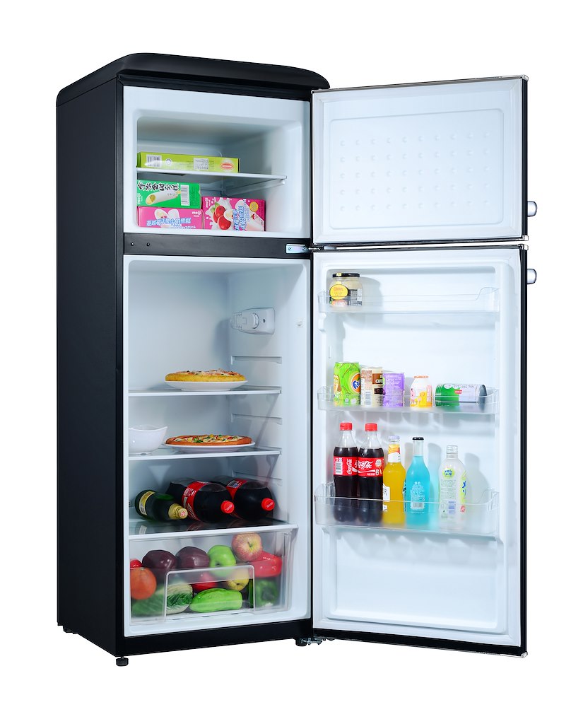 SMARTWAY WGDP215NSKE0 - Doppelter Retro Kühlschrank Schwarz