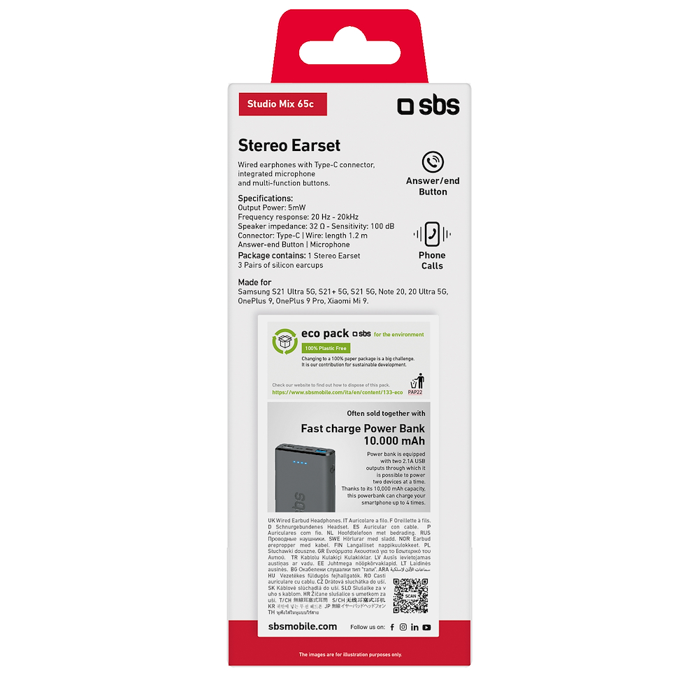 SBS TEEARTYCMIX65G - In-Ear Kopfhörer USB-C mit Mikrofon