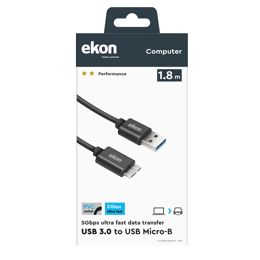 EKON ECITUSBMICB18MMK - USB 3.1 Kabel Micro B 1,8m