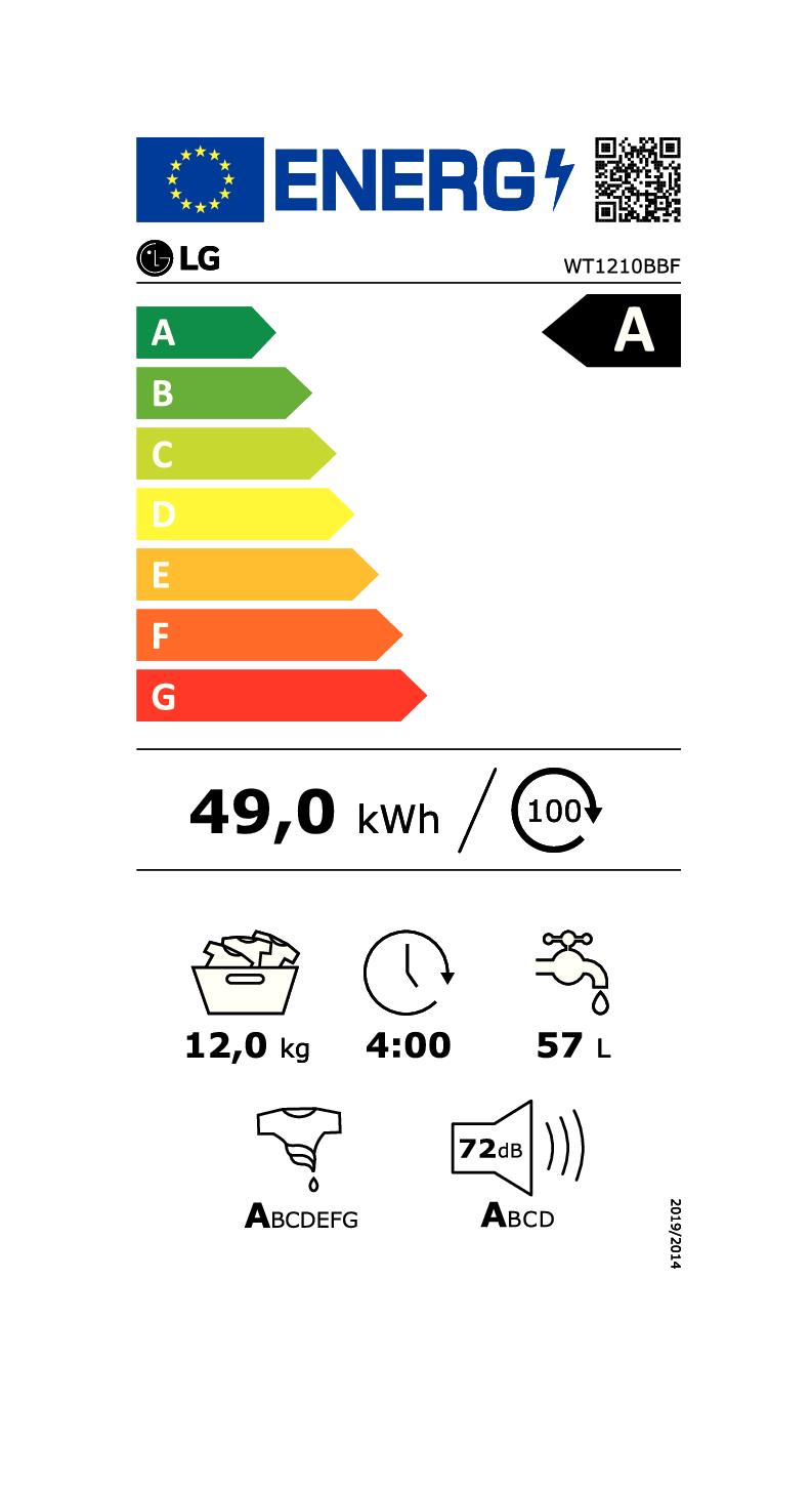 LG WT1210BBF - Waschturm 12/10kg Wi-Fi Schwarz