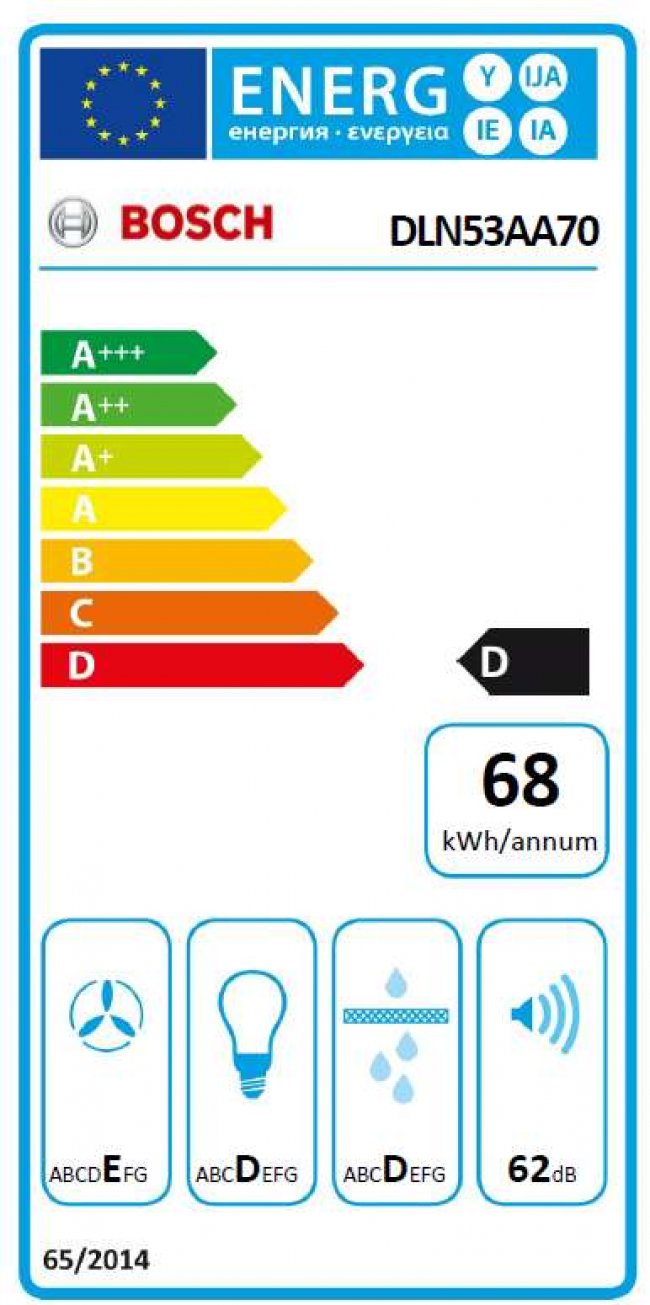 BOSCH MOBILIERI DLN53AA70 - Bosch Serie 2 Einbaudunstabzugshaube 53 cm