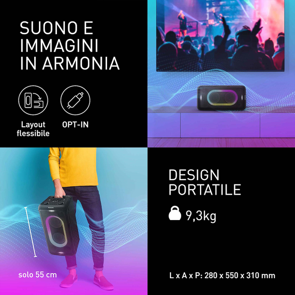 PANASONIC SC-BMAX10E-K - Wireless Speaker mit Doppio Woofer