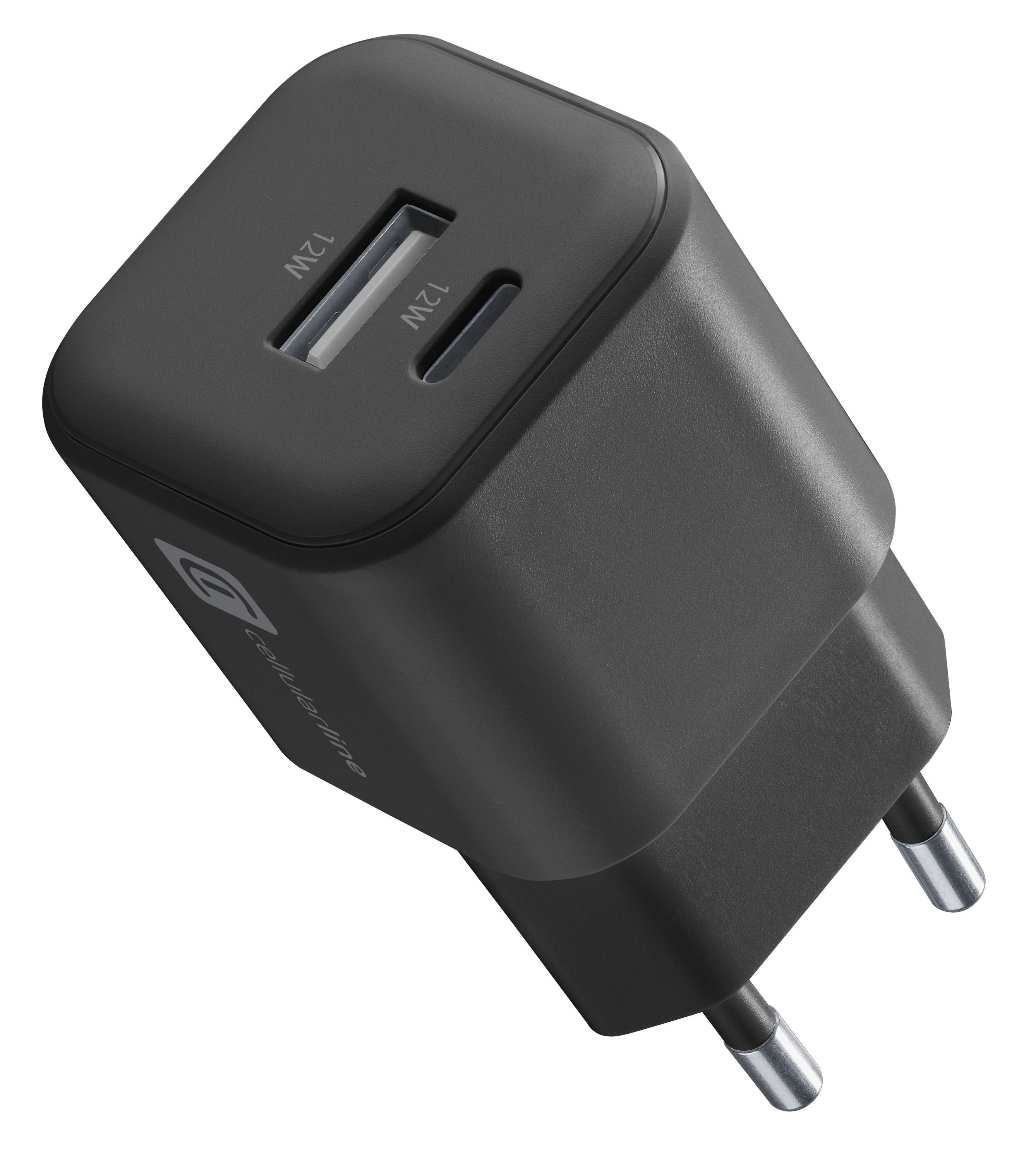 CELLULAR LINE ACH2USB12WSMLK - Ladegerät 12W USB-A/USB-C