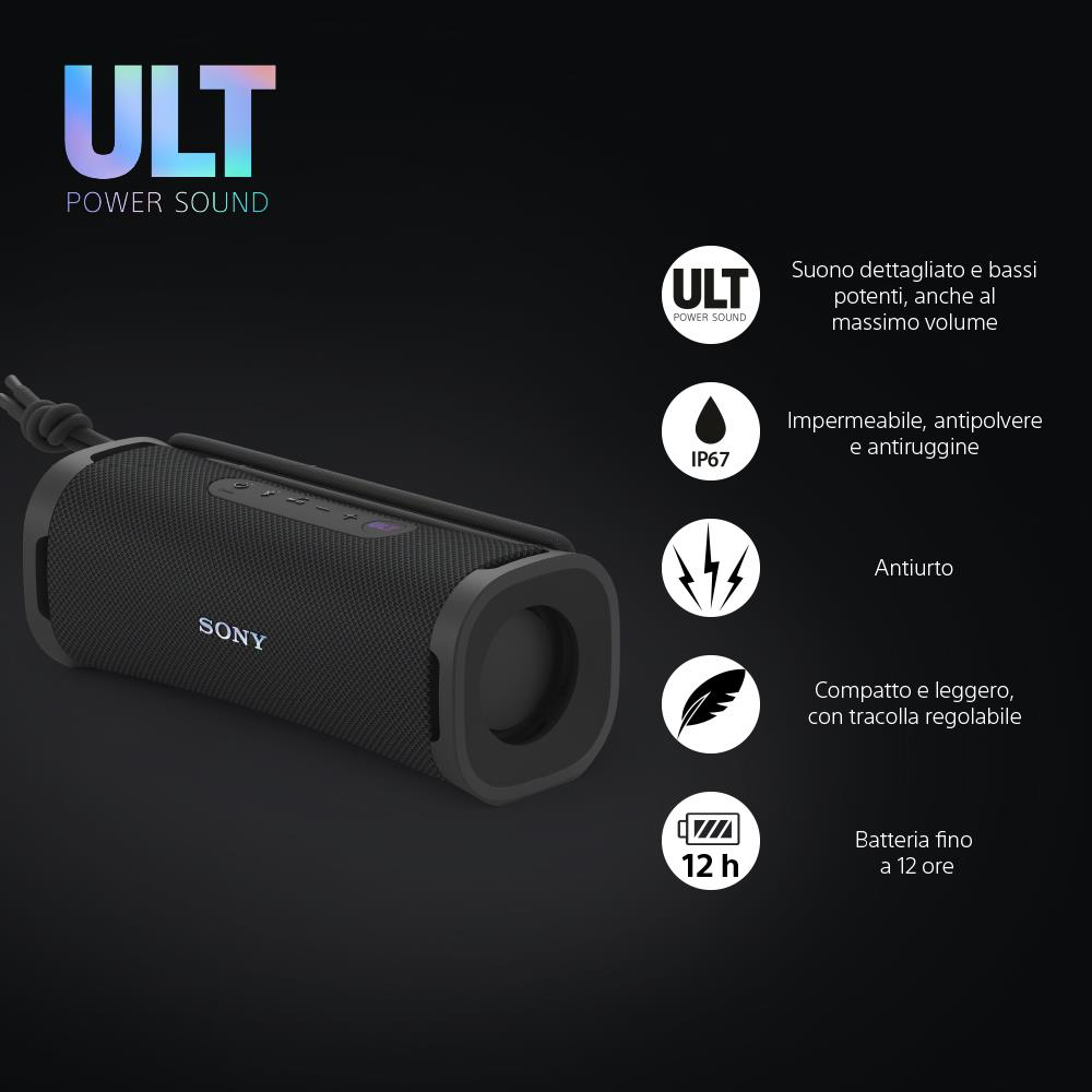 SONY SRSULT10B - Bluetooth Lautsprecher mit starken Bässen