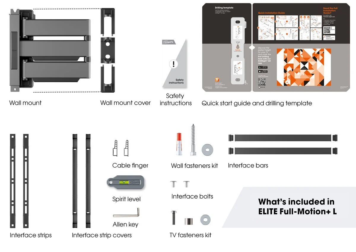 VOGEL'S TVM5645 - Vogel's ELITE TVM 5645 – Vollbewegliche, ultra-schlanke TV-Wandhalterung für 40–77 Zoll Fernseher