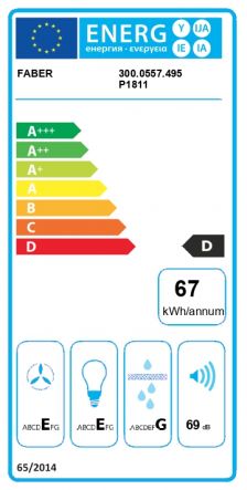 FABER 3000557494 - Integrierte Wandhaube 60 cm Energiestufe D