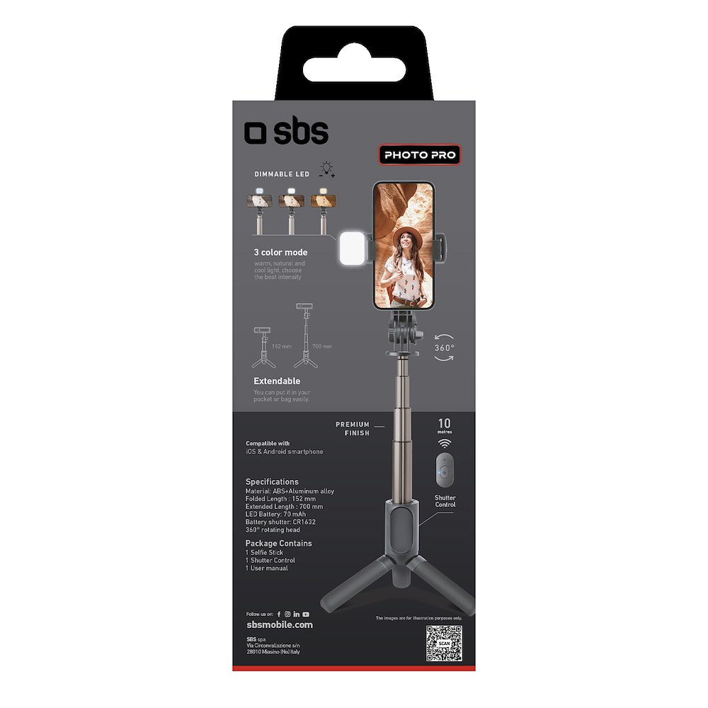 SBS TESELFIETRIPODPROBTK - Wireless Selfie Stativ