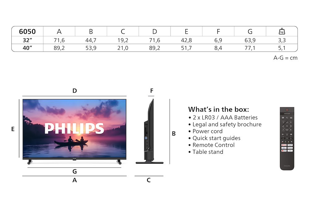 PHILIPS 40PFS6050/12 - Smart TV 40" Full-LED