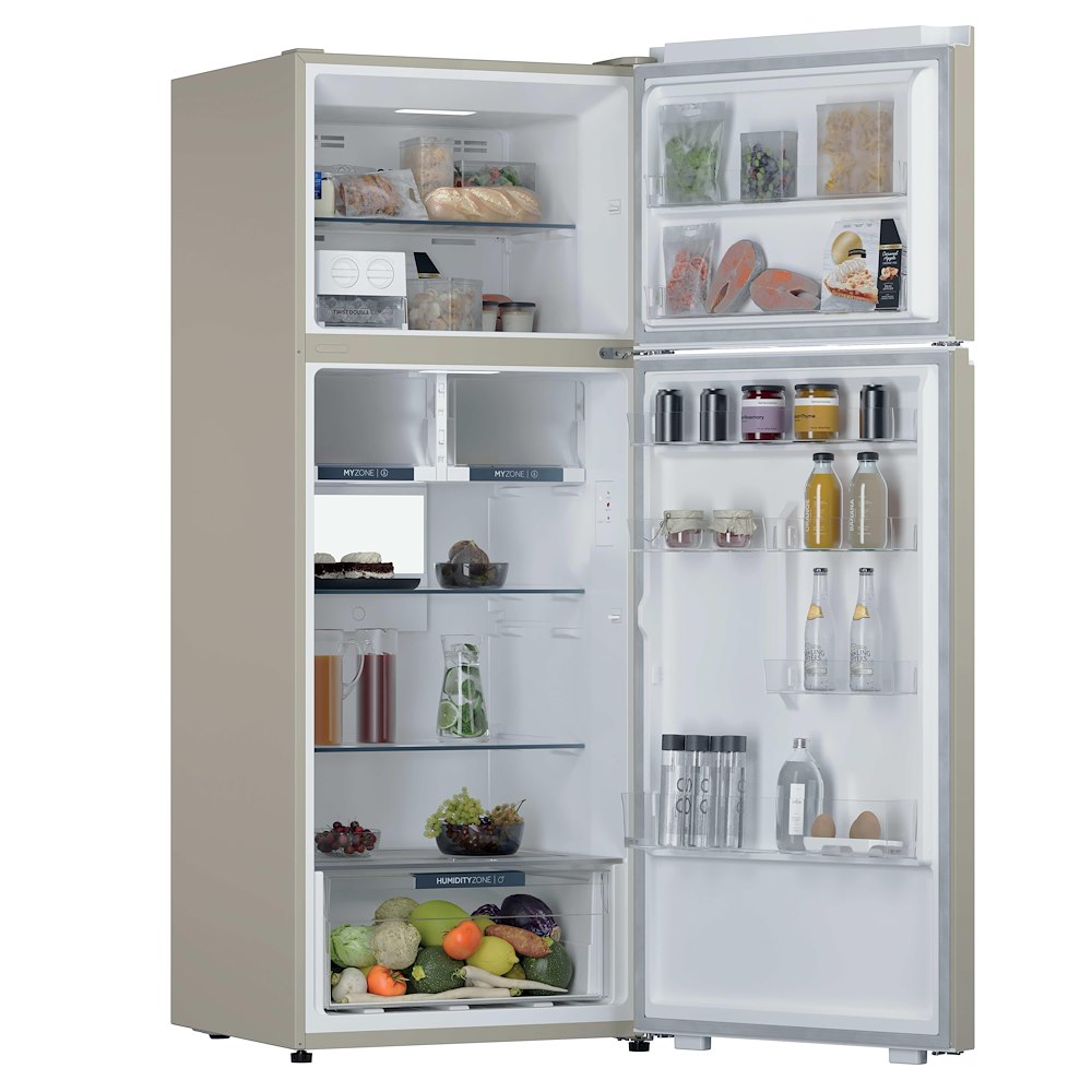 HAIER HPR5718DNPC - Freistehender Kühlschrank 471LT Creme