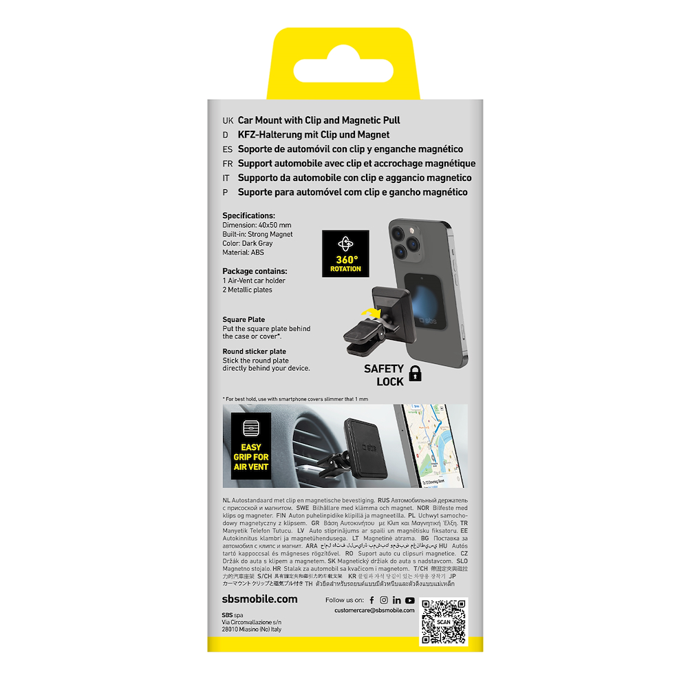 SBS TESUPMAGXLCLIP - Magnetischer Handyhalter fürs Auto