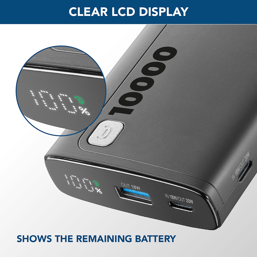 CELLULAR LINE PBDISPL01PD10000K - Tragbare Powerbank 10000mAh