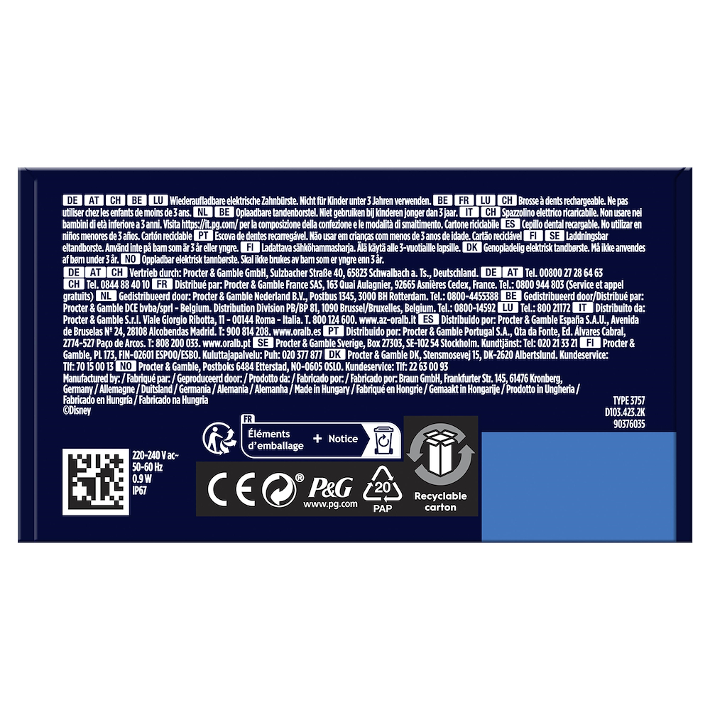 ORAL-B VITALITYPROFROZEN - Frozen Elektro-Zahnbürste für Kinder
