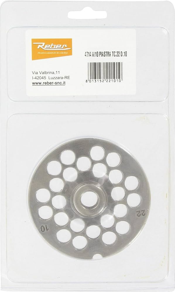 REBER 4714A8 - Edelstahlgitter 8mm für Fleischwolf Nr. 22