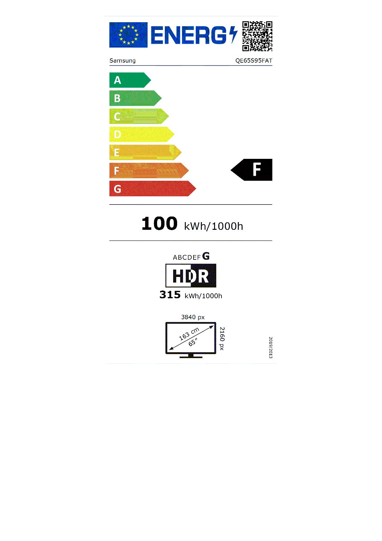 SAMSUNG QE65S95FATXZT - Fernseher OLED 65" UHD 4K