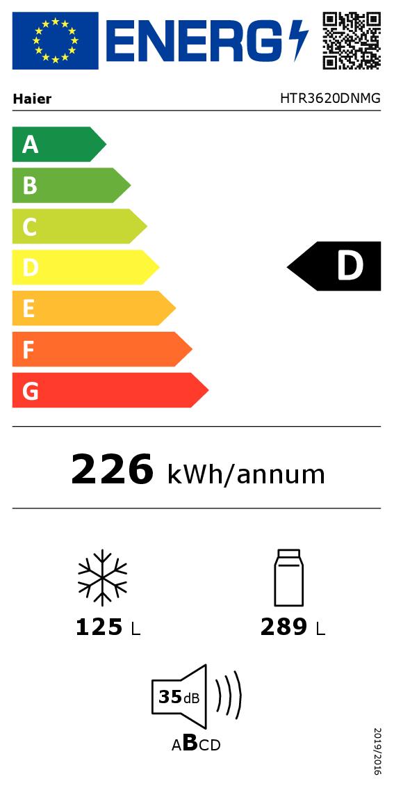 HAIER HTR3620DNMG - Kühl-Gefrierkombination 414L NoFrost