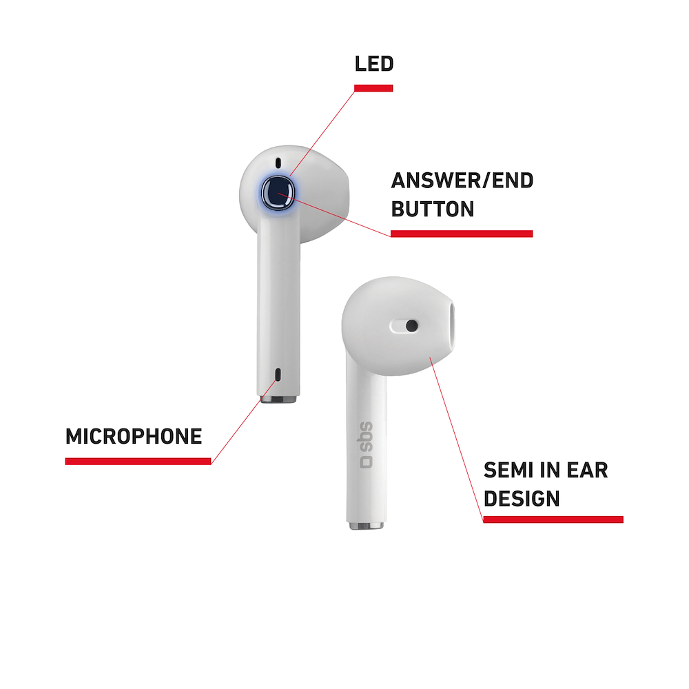 SBS TEEARBT480TWSW - TWS BT480 Urban Drahtlose Kopfhörer