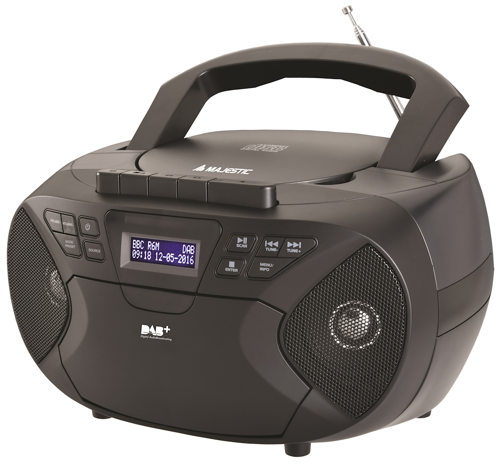 MAJESTIC AH2430DABBK - Portabler CD-Player mit DAB/DAB+