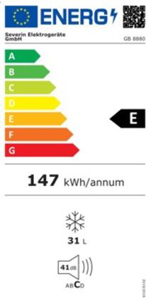 SEVERIN GB8880 0652169 FRIGO BOX CONGELATORE 31LT CE.E RETRO NERO