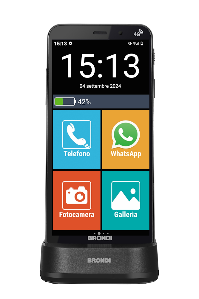 BRONDI AMICOVERO4GPIUBLACK - Senioren Smartphone Einfach