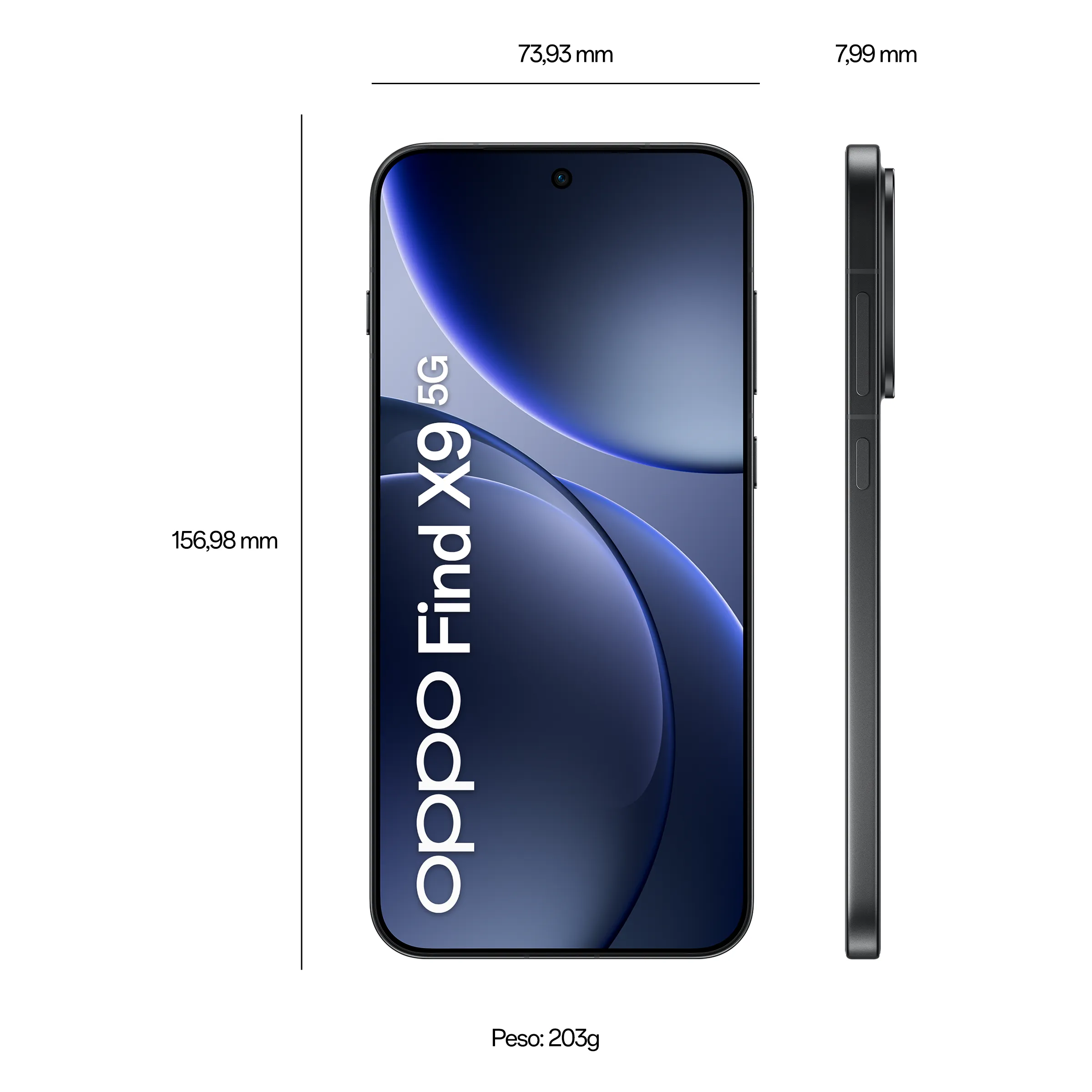 OPPO FINDX95GSPACEBLACK - Find X9 Smartphone 5G Schwarz