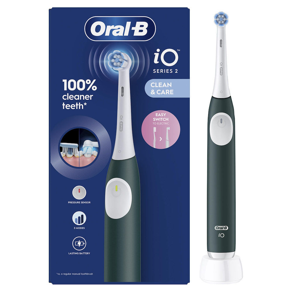 ORAL-B IO2CLEANANDCAREDARKGREEN - Oral-B iO 2 Elektrische Zahnbürste Grüne Farbe
