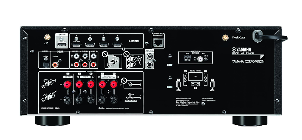 YAMAHA RXV4ABL - Yamaha RX-V4A 5.2-Kanal AV-Receiver mit 8K HDMI