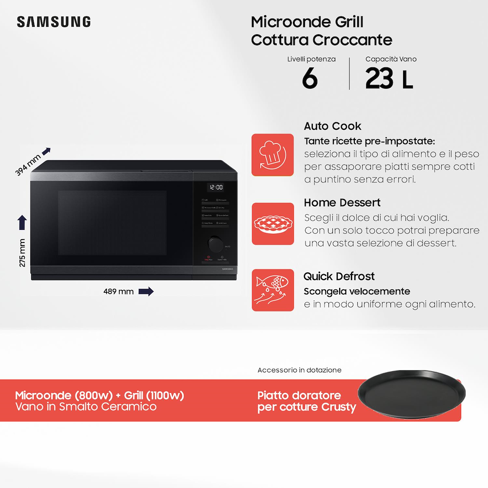 SAMSUNG MG23DG4524CGE1 - Samsung Mikrowelle mit Grill MG23DG4524CGE1