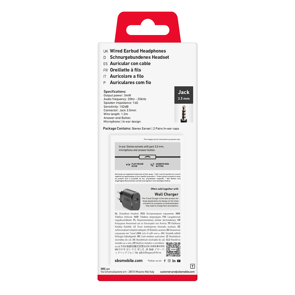 SBS TEMETALINEARK - In-Ear Stereo Kopfhörer Metal Studio Mix 40