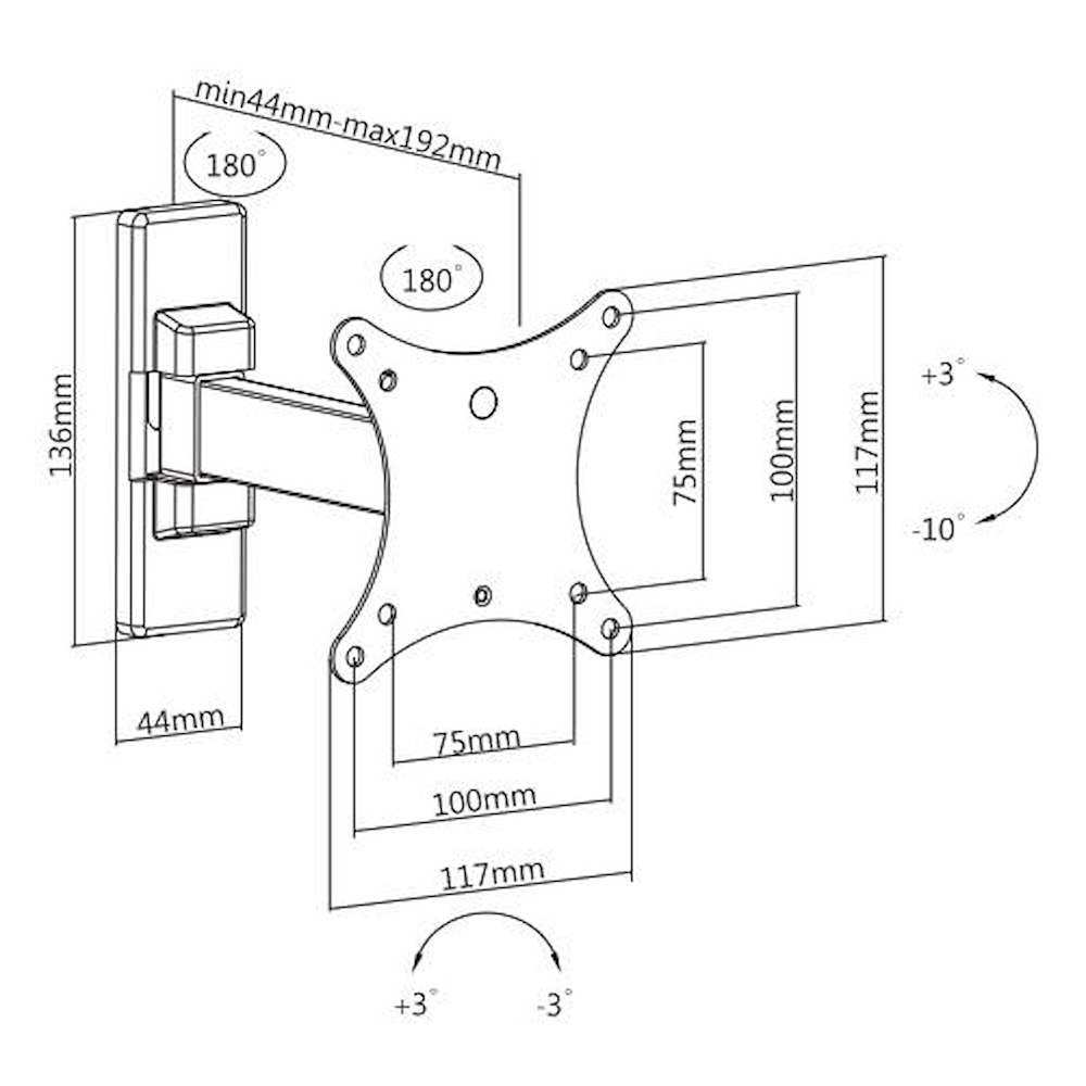 MUNARI SP211 - SP211 – Drehbarer TV-Halter für Fernseher bis 43 Zoll (20 kg)