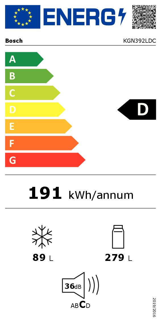 BOSCH KGN392LDC - Bosch KGN392LDC 368L Kombi Kühlschrank