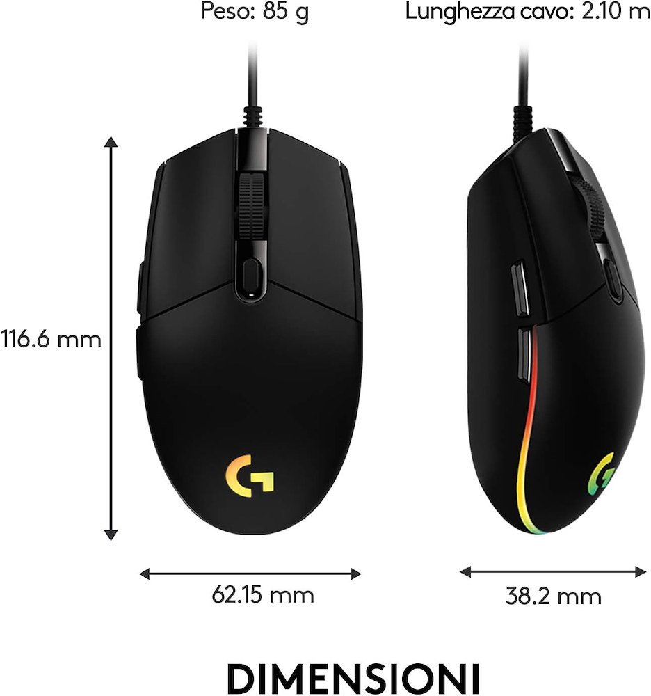 LOGITECH 910005796 - Logitech G203 LightSync Gaming Maus