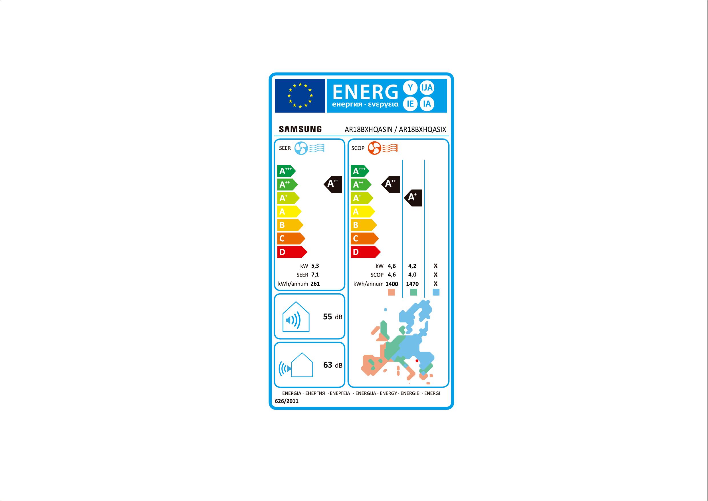 SAMSUNG FAR18ARB - FAR18ARB 0645326 mitD.MONO 5.2KW INVERTER A++/A+ R32 MALIBU