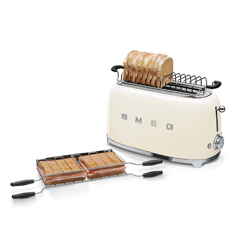 SMEG TSF02CREU - Toaster im 50er Jahre Stil, Cremefarben