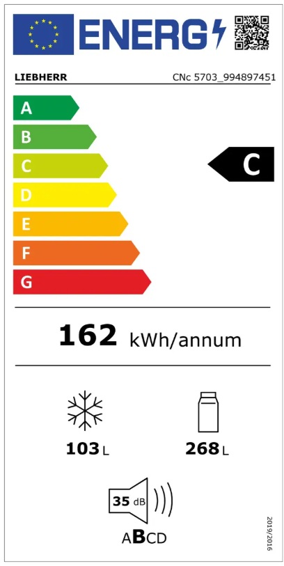 LIEBHERR CNC5703 - Kombigerät 371LT NoFrost