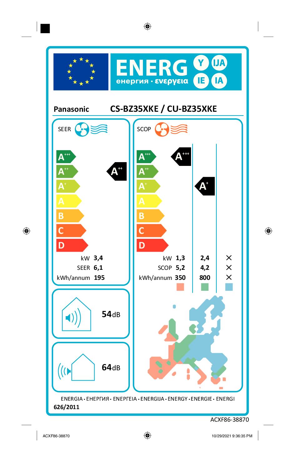 PANASONIC CSBZ35ZKE - Innengerät 12000 BTU Inverter