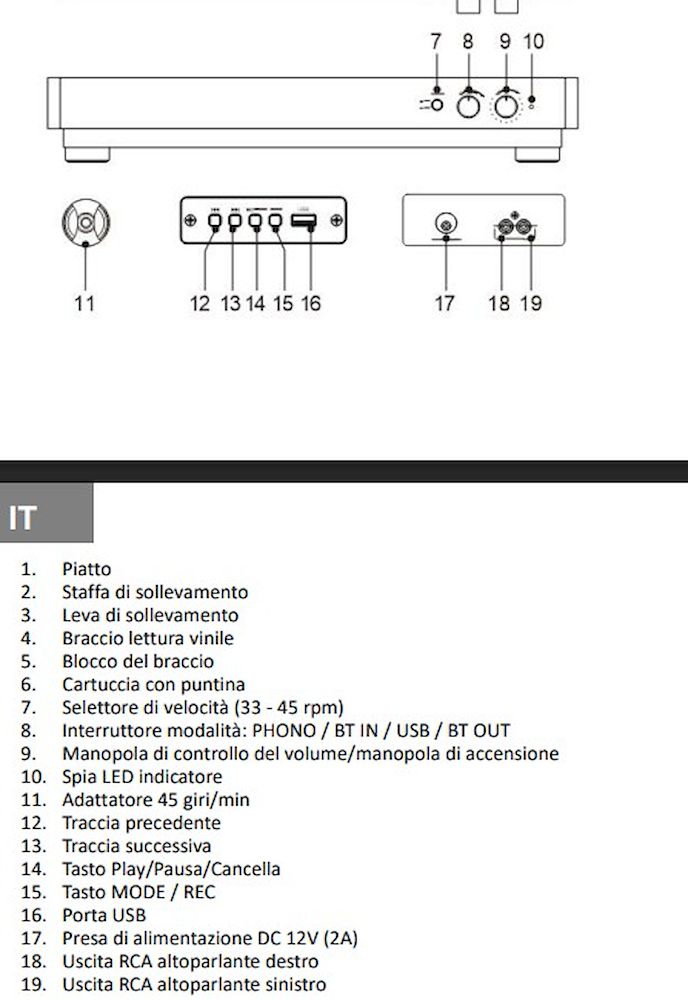 MAJESTIC TT64BK - Plattenspieler 33/45 U/min