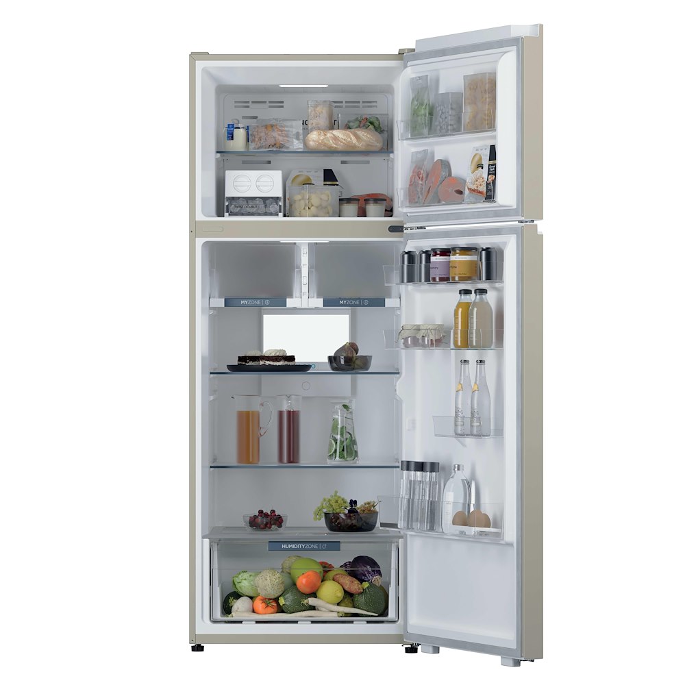 HAIER HPR5718DNPC - Freistehender Kühlschrank 471LT Creme