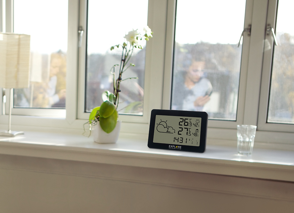 EXPLORE SCIENTIFIC WSH4002BLACK - Wetterstation mit großem Display