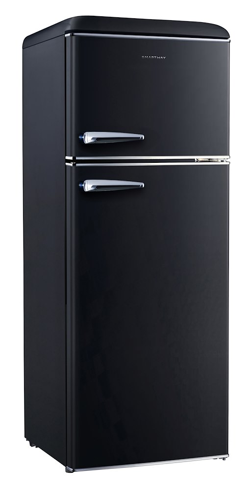SMARTWAY WGDP215NSKE0 - Doppelter Retro Kühlschrank Schwarz