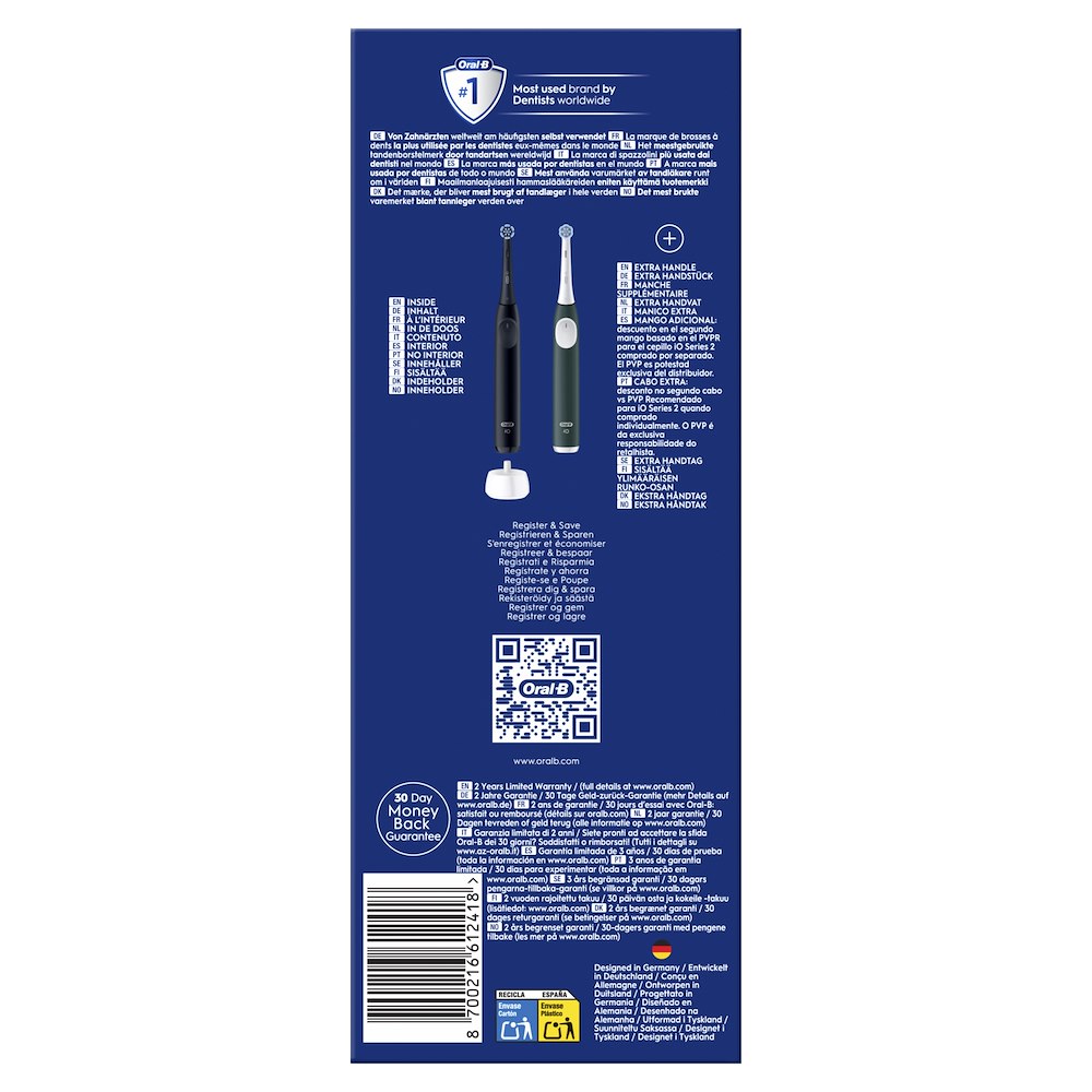 ORAL-B IO2DUONEROVERDE - SPAZZOLINO ELETTRICO NERO VERDE