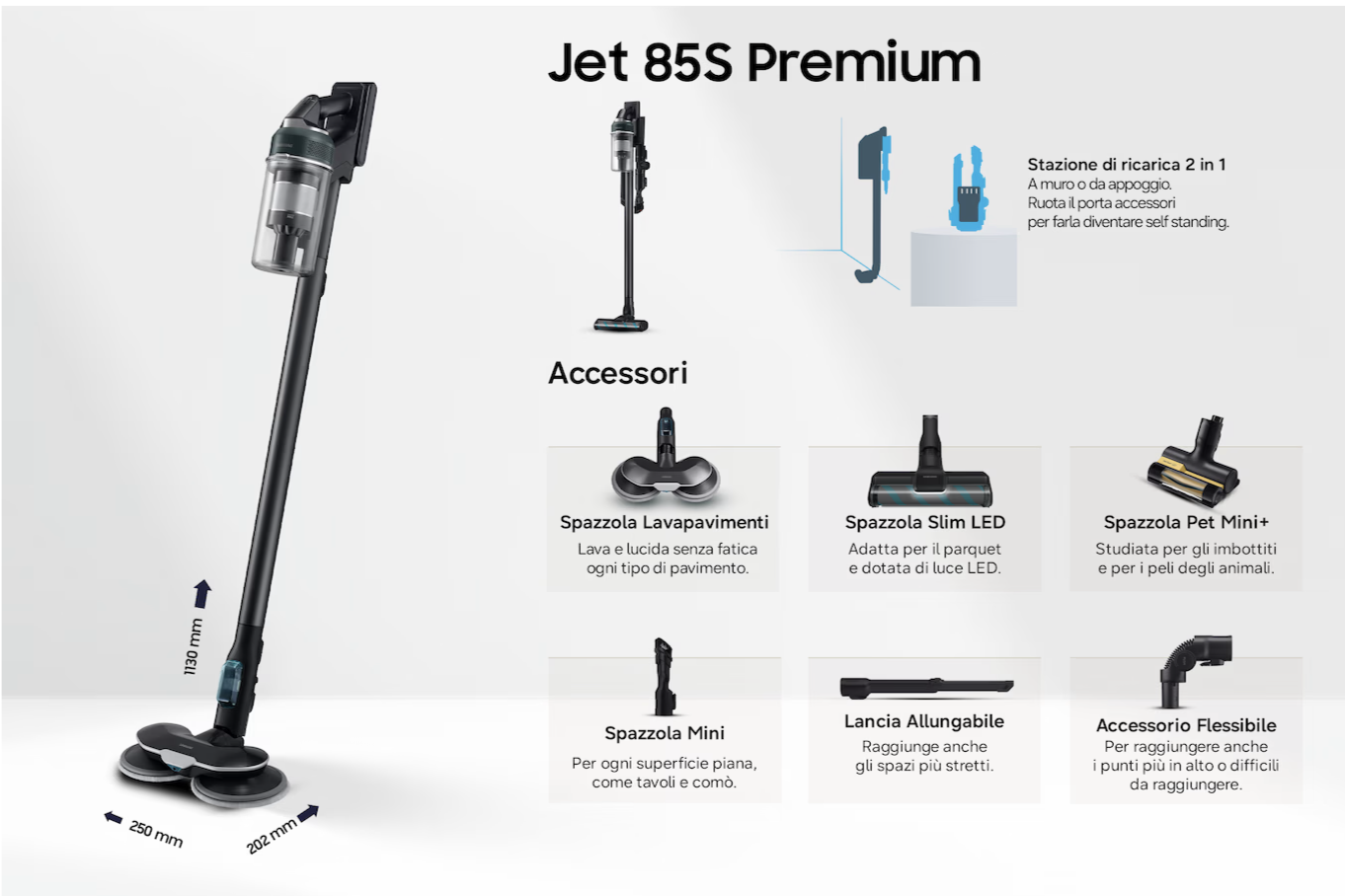 Samsung VS70H25WPT - Jet 85S Premium Akku-Staubsauger